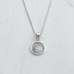 Sterling Silver Half Disc Ball Pendant Necklace