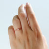 Rose Gold Single Diamond CZ Solitaire Beaded Ring
