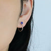 Sapphire Blue Open Hoop Earrings Sterling Silver Gold Huggies