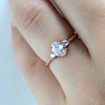 Oval Cut Diamond CZ Three Stone Engagement Ring