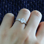 2ct Oval Cut Three Stone Engagement Ring in Sterling Silver