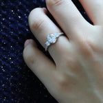 2ct Oval Cut Three Stone Engagement Ring in Sterling Silver