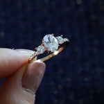 2ct Oval Cut Three Stone Engagement Ring Rose Gold Vermeil