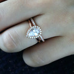 1.5ct Pear Halo Rose Gold Ring