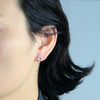 Marquise Cut CZ Flower Stud Earrings Sterling Silver Gold