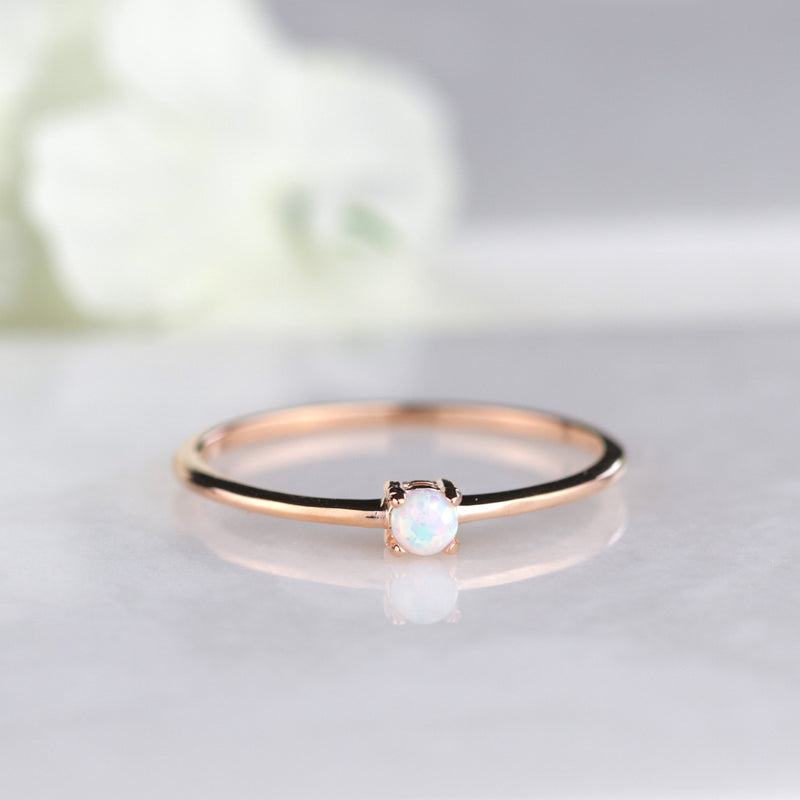 Dainty Flower Adjustable Opal Ring 925 Sterling Silver Engagement Rings Dainty Flower Adjustable Opal Ring 925 Sterling Silver Engagement Rings